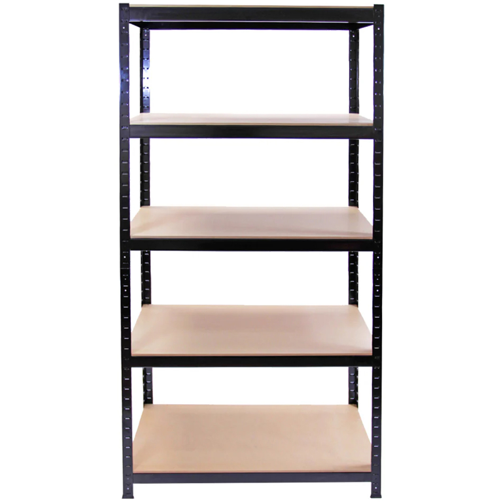 Monster Racking T-Rax Warehouse and Garage Black Metal Shelving 90cm 5 Pack Image 3