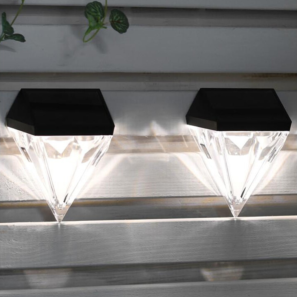 Solar Diamond Wall Lights - Black Image 5