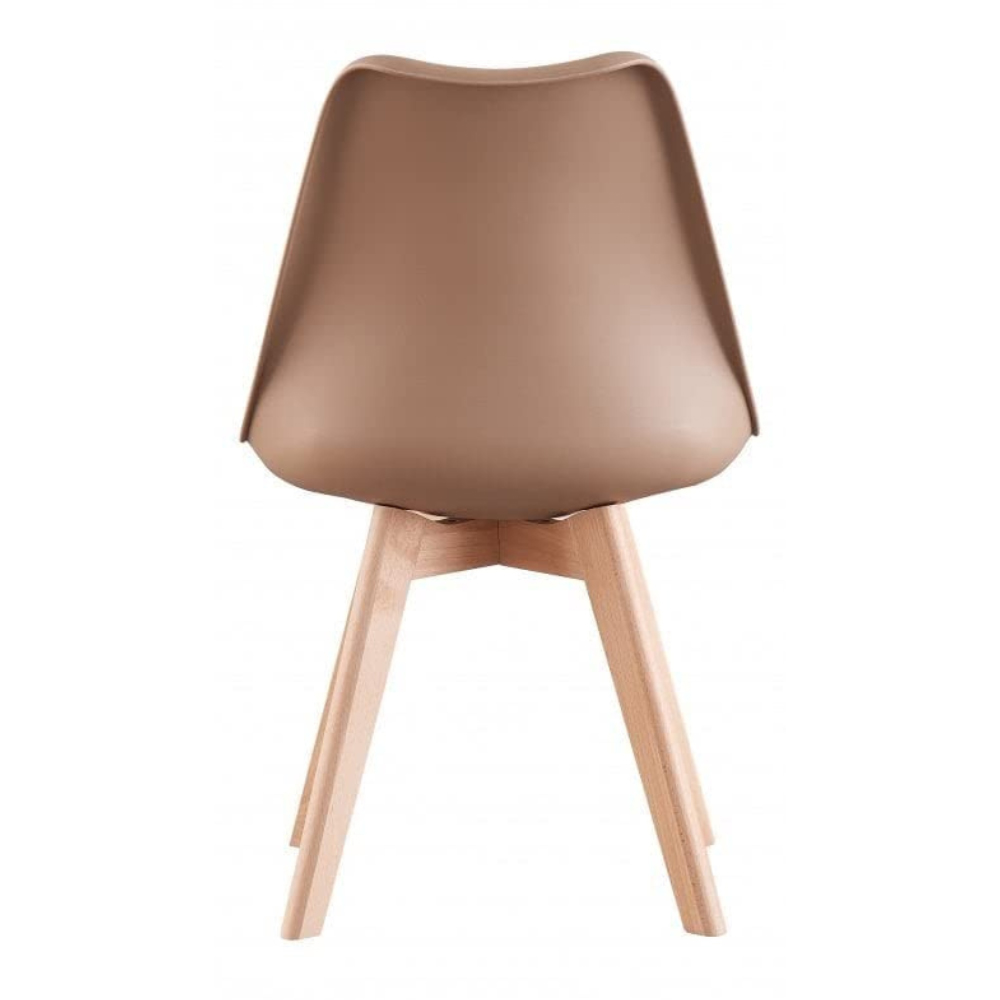 Life Interiors Lorenzo Vanilla Faux Leather Plastic Dining Chairs Set of 6 Image 3