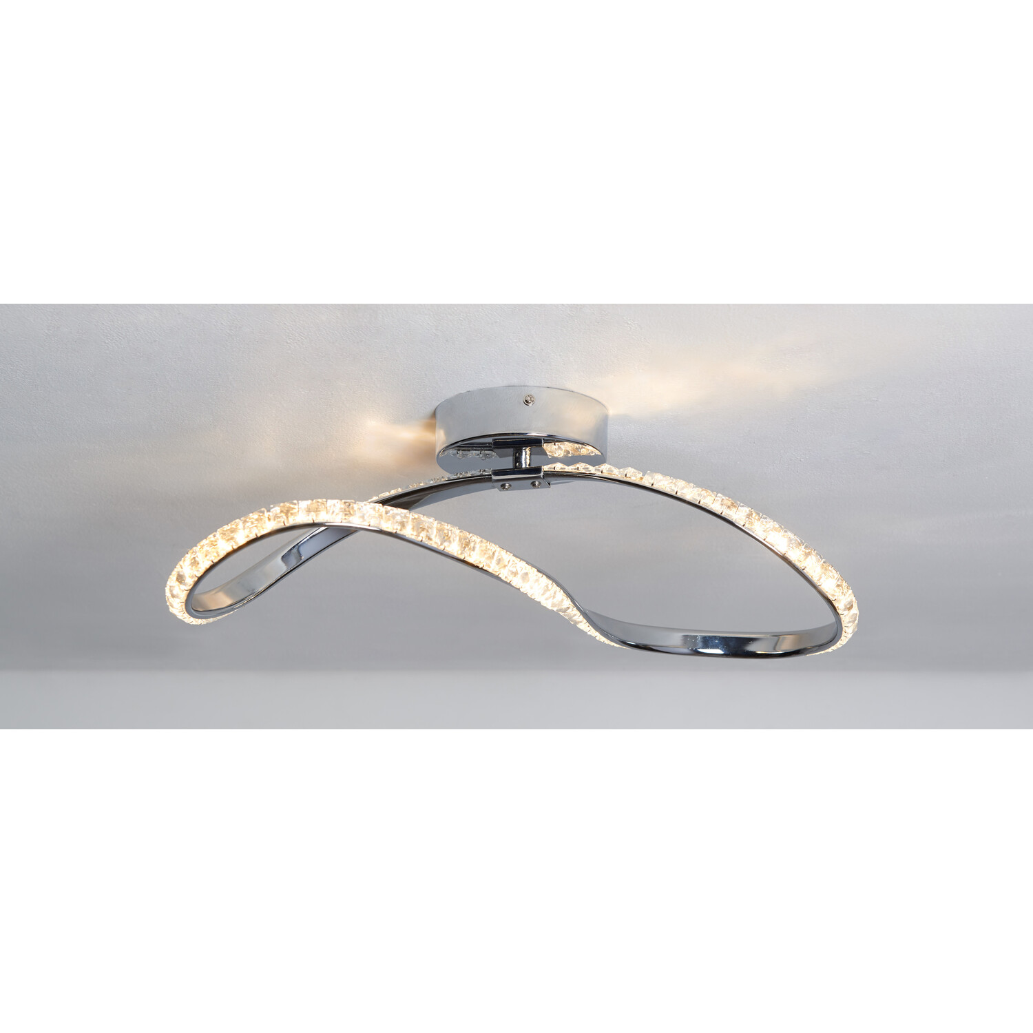 Silver Nora LED Flush Fitting LED Ceiling Light Image 3
