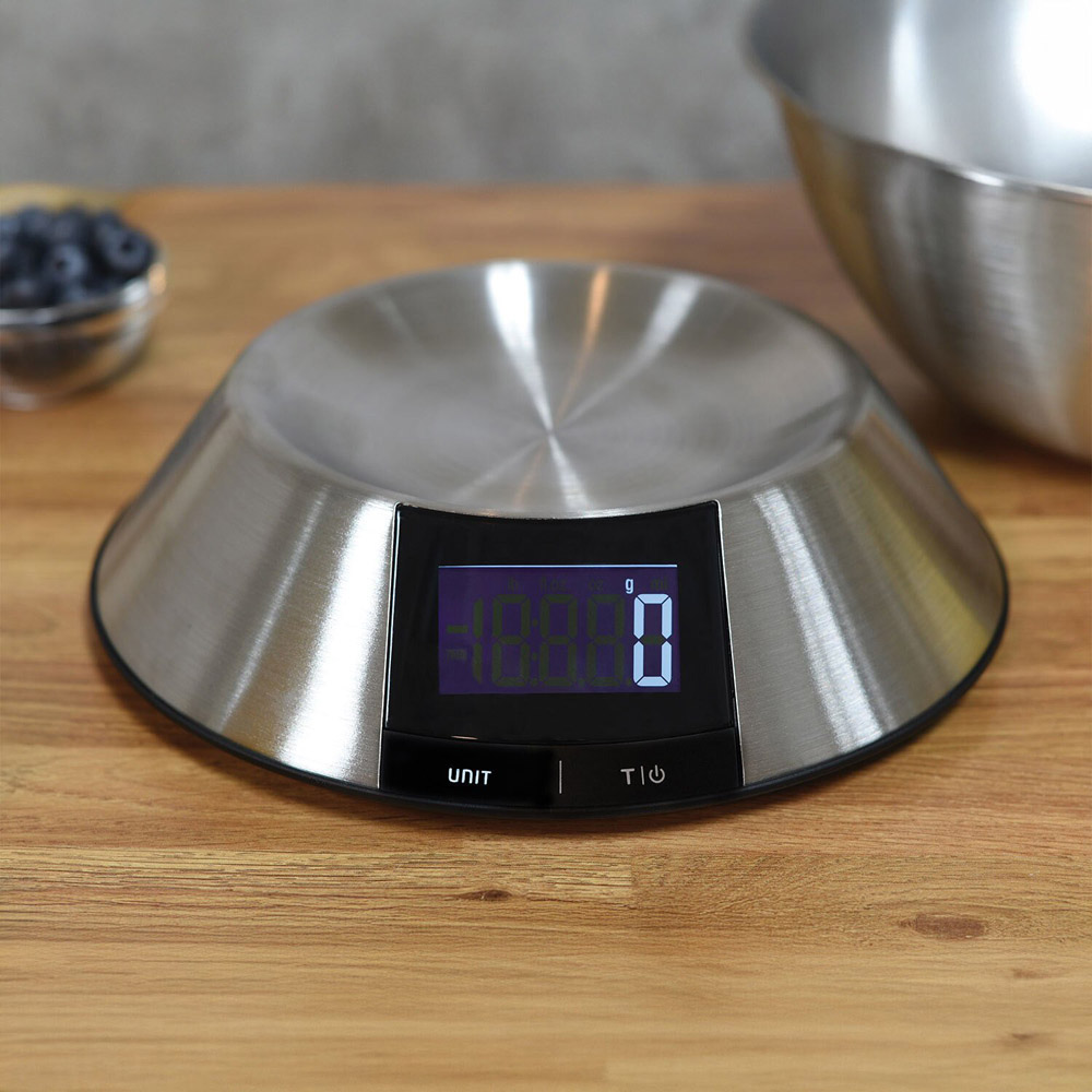 MY Full Stainless Steel Electric Scale with Bowl Chrome Image 2