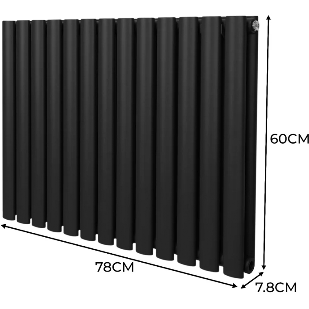 Monster Shop 3489BTU Black Oval Column Radiator 1600 x 780mm Image 6
