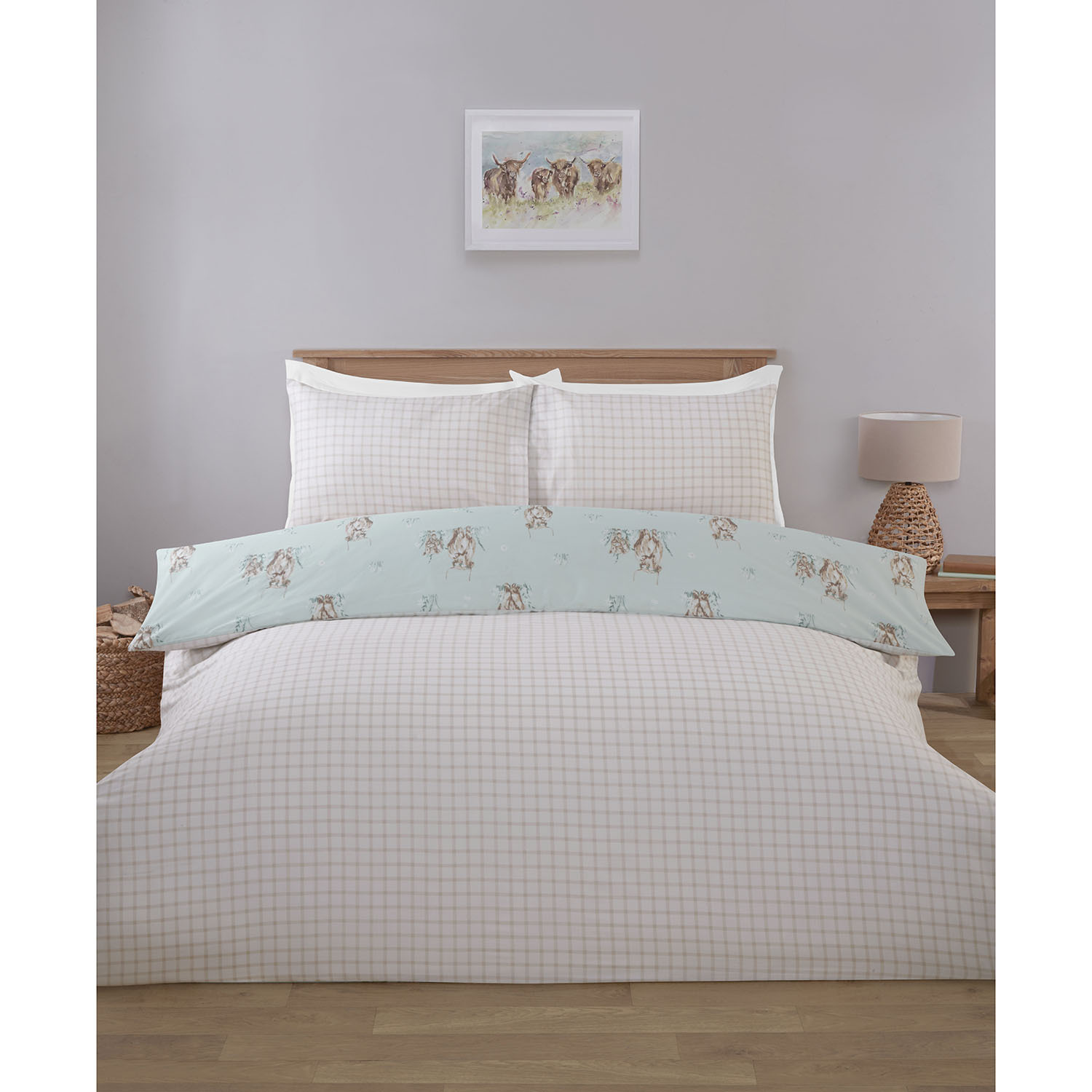 Highland Cows Duvet Set - Blue / Double Image 2