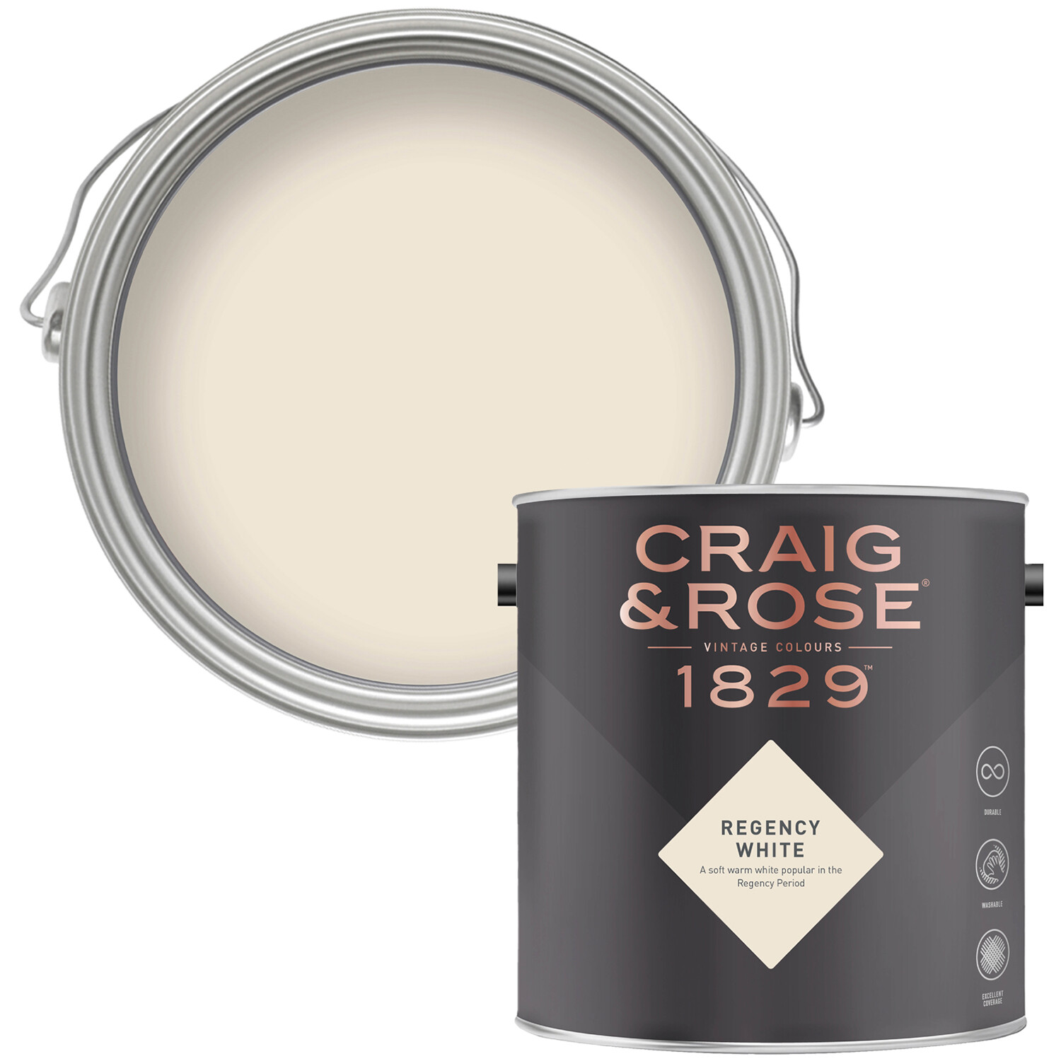 Craig and Rose Eggshell Paint - Regency White Image 1