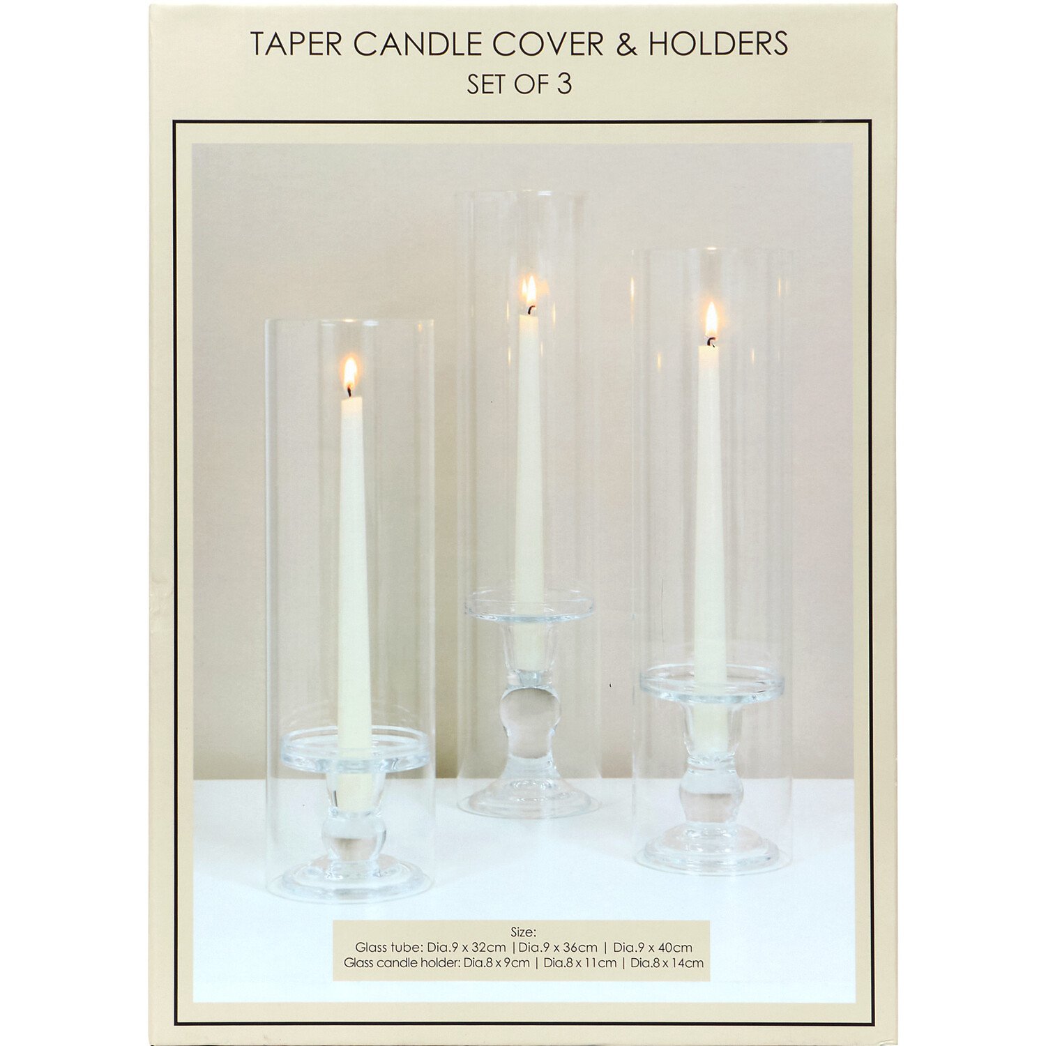 Set of 3 Taper Candle Covers and Holders Image 3