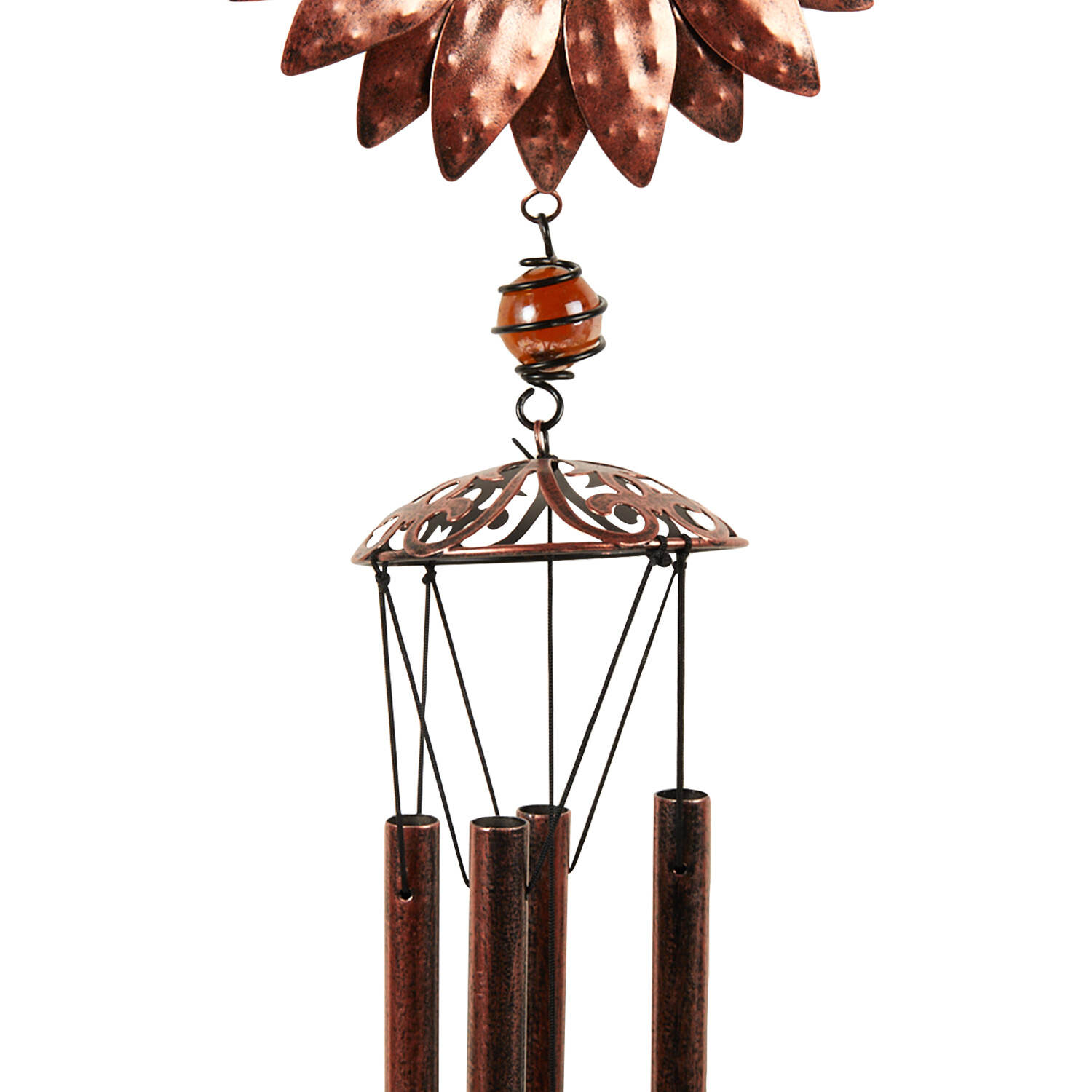 Glow in the Dark Sunflower Windchime Brown Image 4