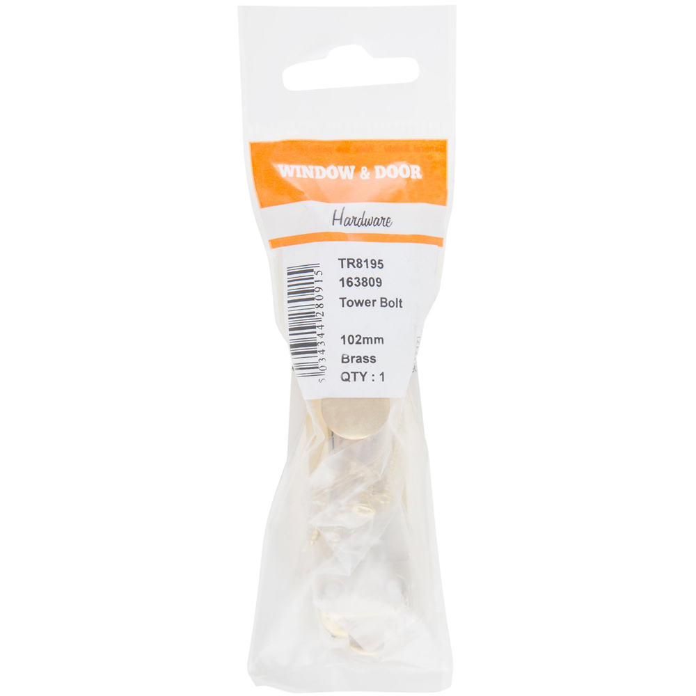 Hiatt 102mm Brass Tower Bolt Image 2