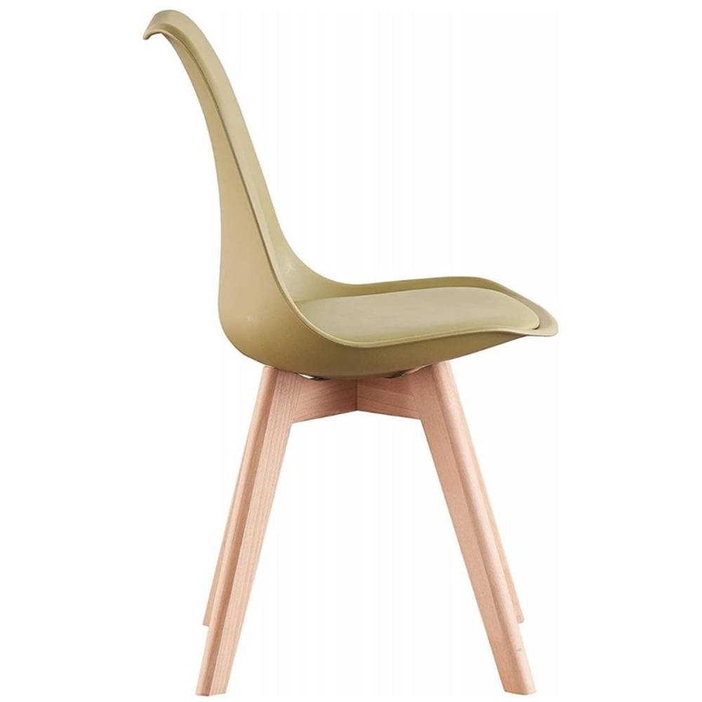Life Interiors Lorenzo Lime Green Faux Leather Plastic Dining Chairs Set of 2 Image 2