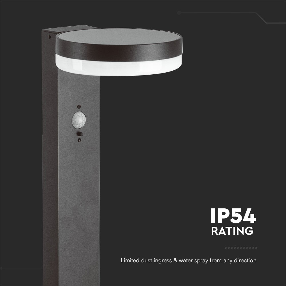 V-TAC 5.5W LED Solar Bollard Lamp with PIR Sensor Image 3