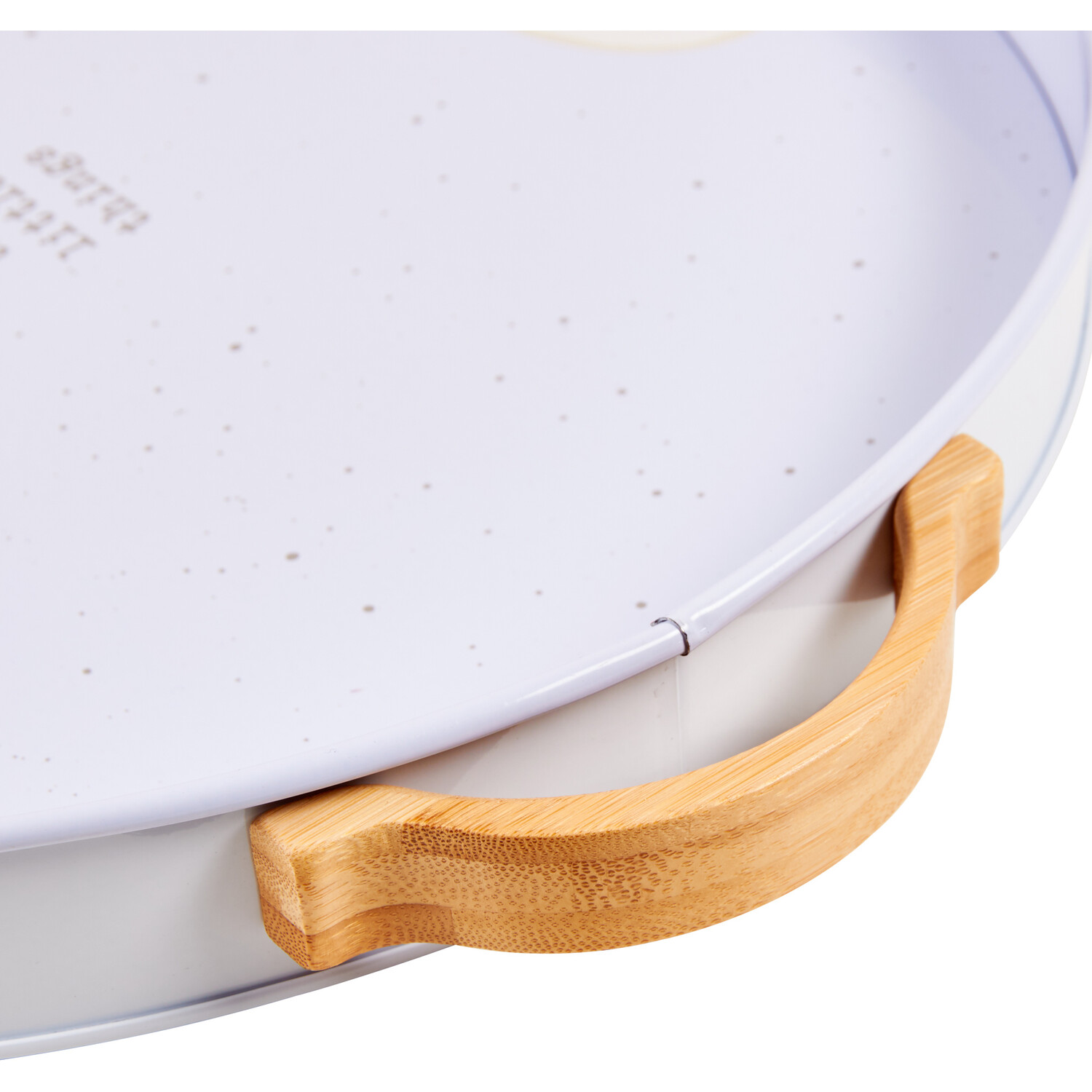 Gold Heart Tray With Wood Handles - White Image 3