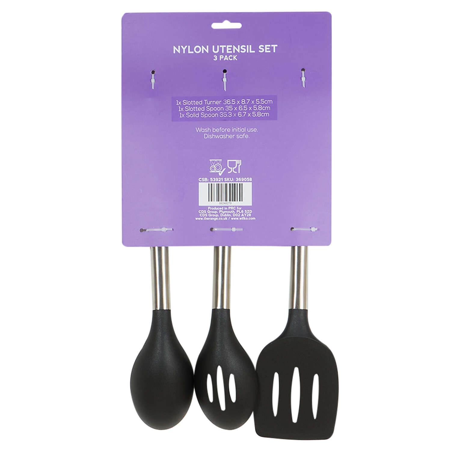 Essentials 3pc Nylon Utensil Set - Black Image 2