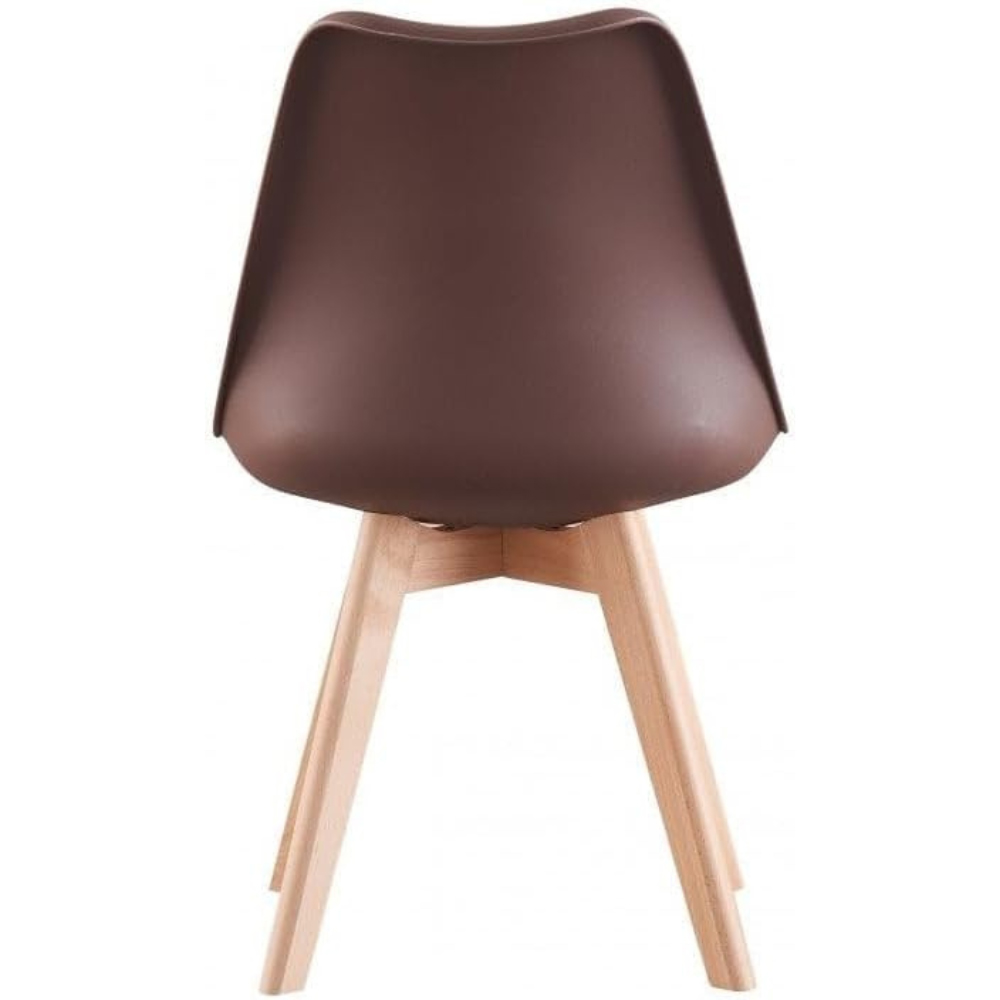 Life Interiors Lorenzo Brown Faux Leather Plastic Dining Chairs Set of 6 Image 3
