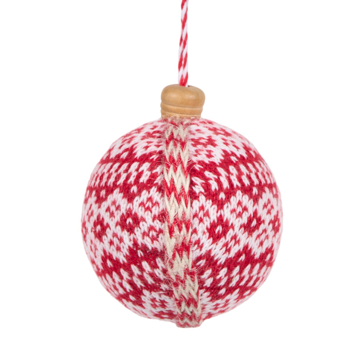 Fairisle Bauble Decoration Red Image 4