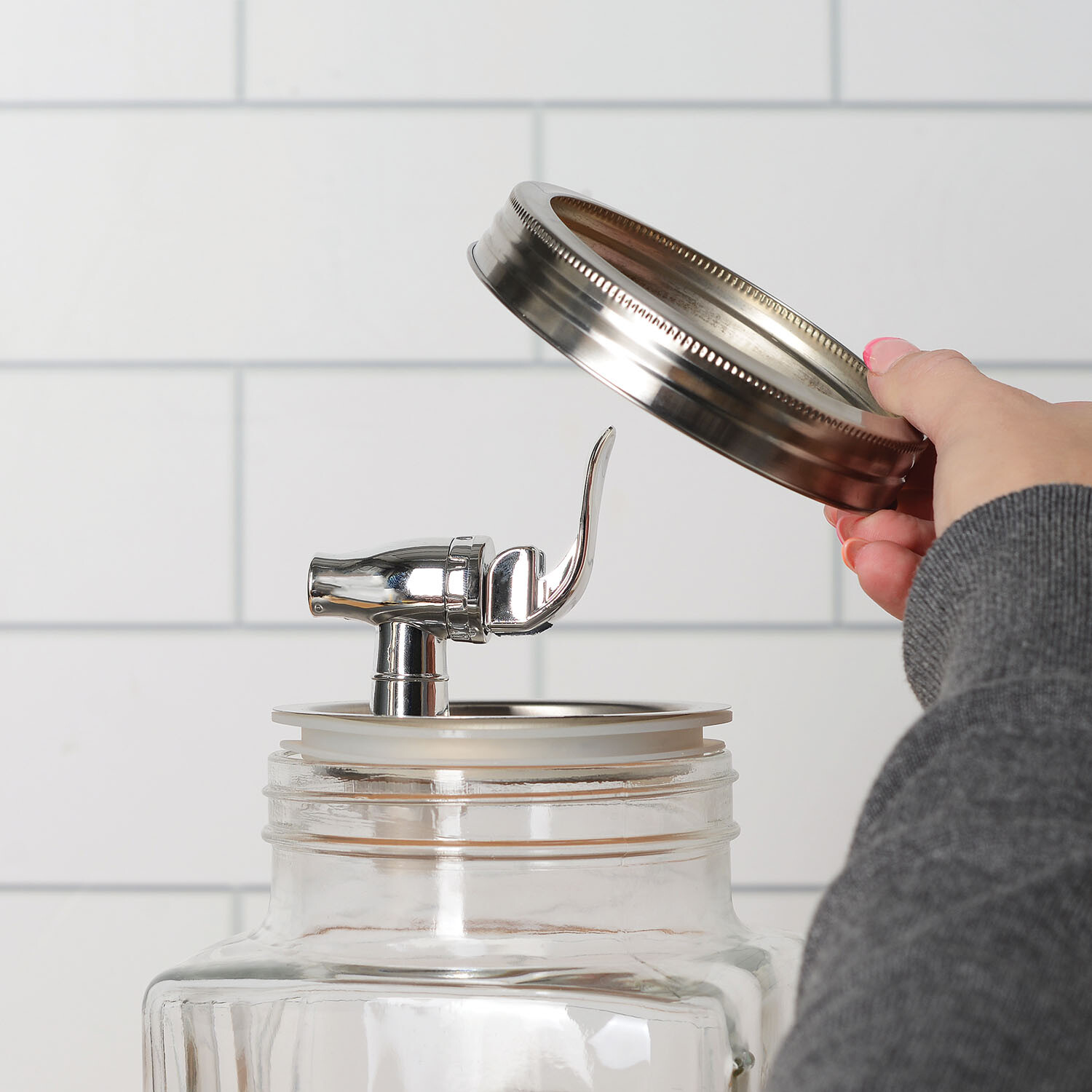 Glass Refrigerator Beverage Dispenser - Clear Image 3