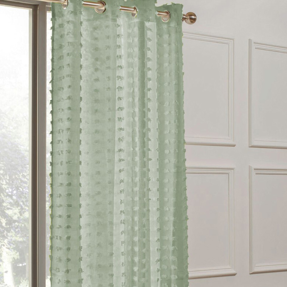 Fleur Sage Tufted Eyelet Voile Panel 137 x 213cm Image 2