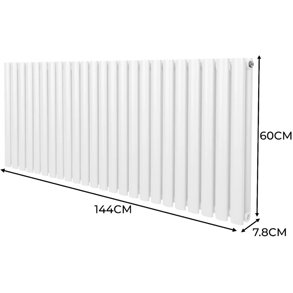 Monster Shop 6440BTU White Oval Column Radiator and Valves 600 x 1440mm Image 6