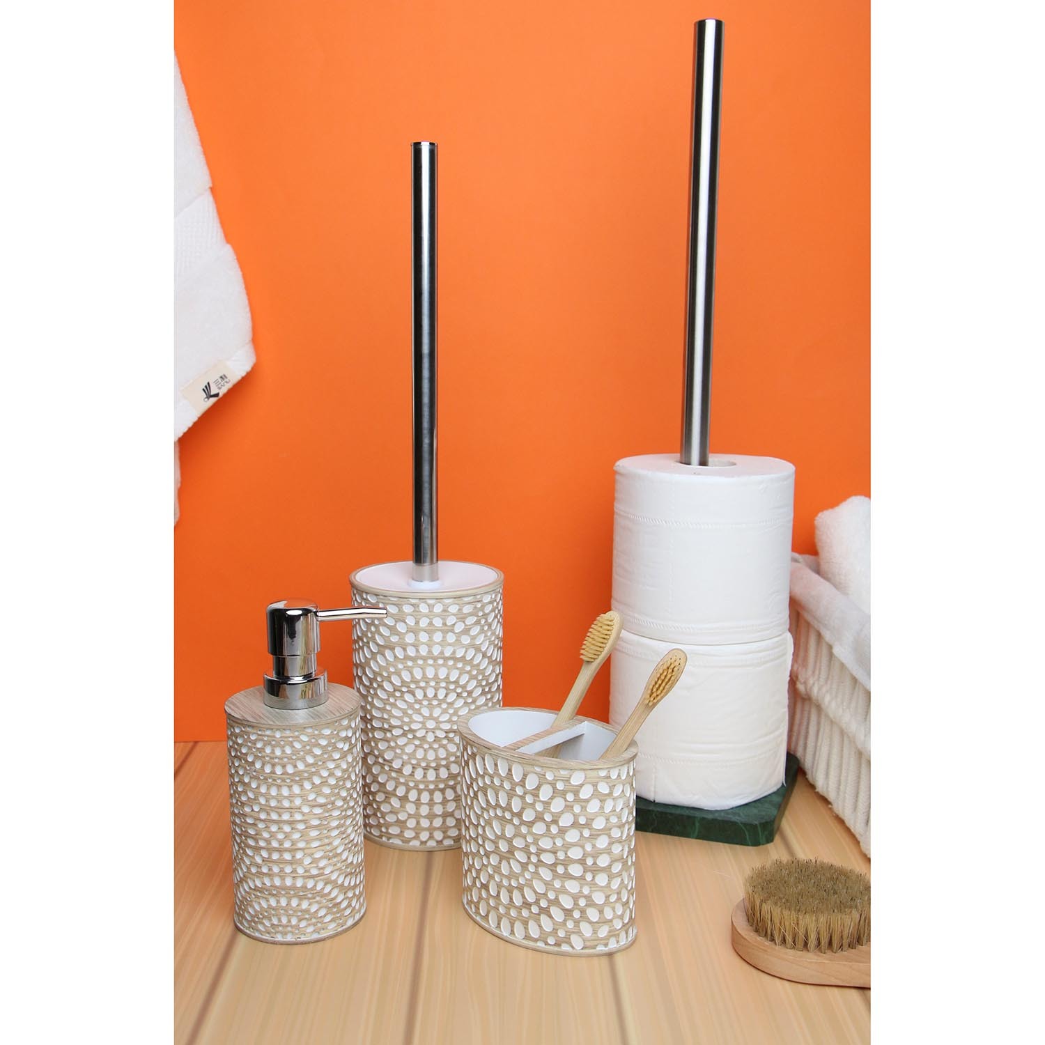 Boho Toilet Brush Holder - Natural Image 3