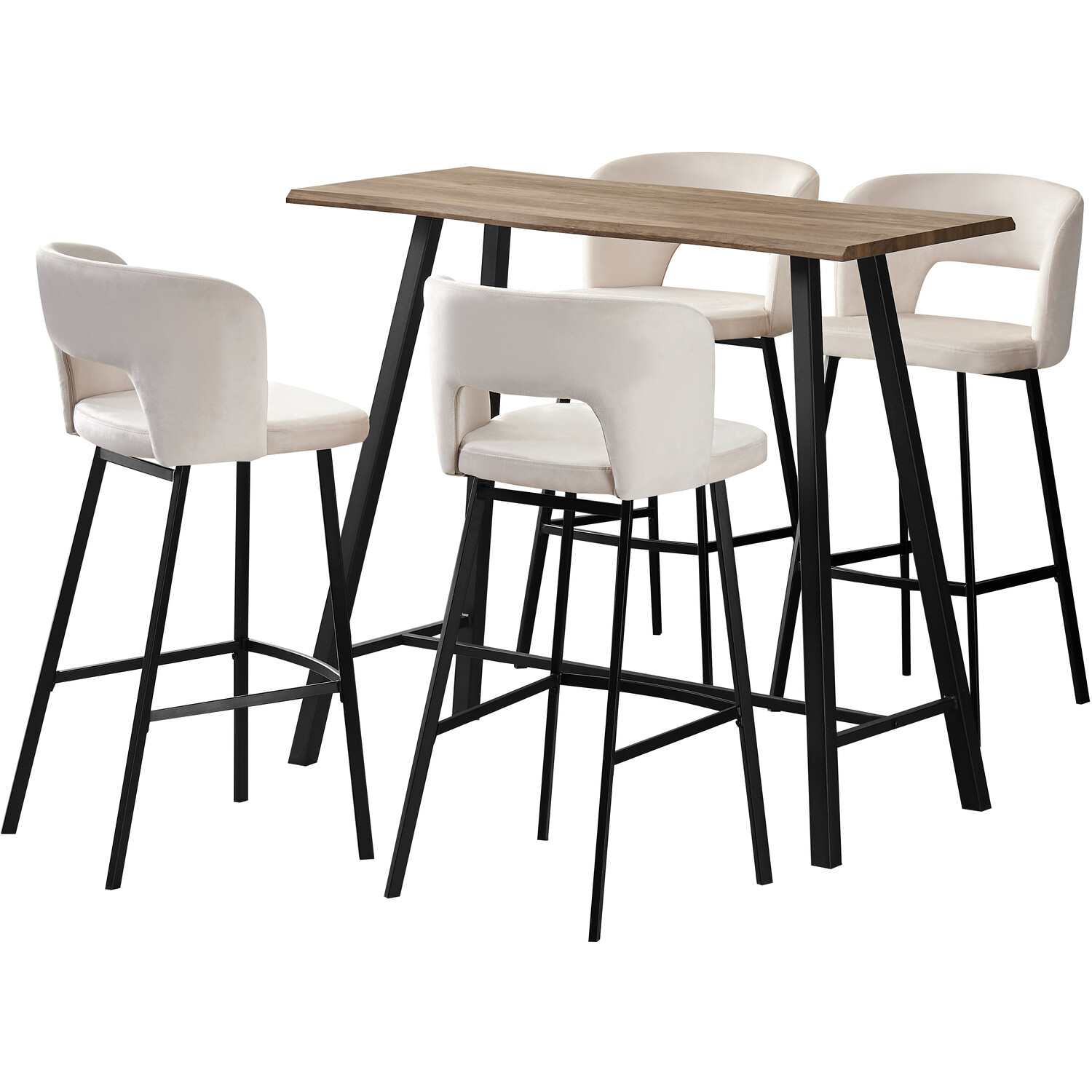 Axel 4 Seater Bar Table Set Black Image 2
