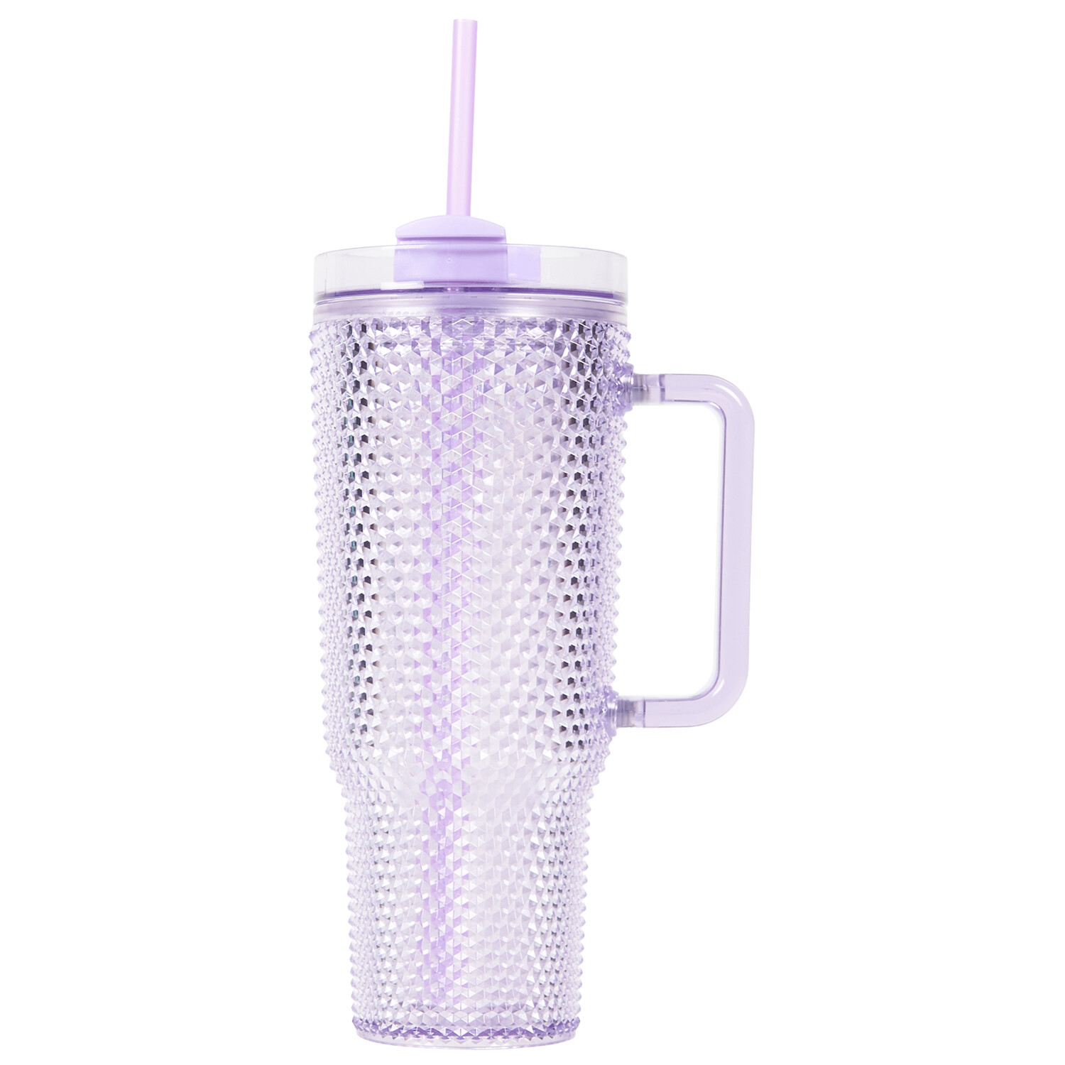 Studded Tumbler with Straw - Blue or Purple Image 1