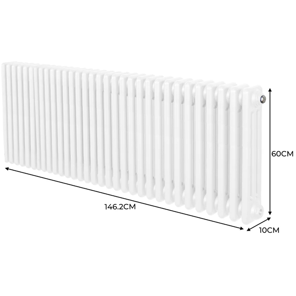 Monster Shop 7699 BTU White Traditional 3 Column Radiator 600 x 1462mm Image 6
