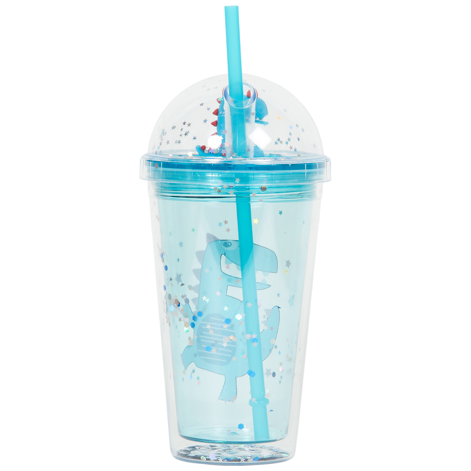 Dinosaur Tumbler with Straw 470ml - Blue Image 3
