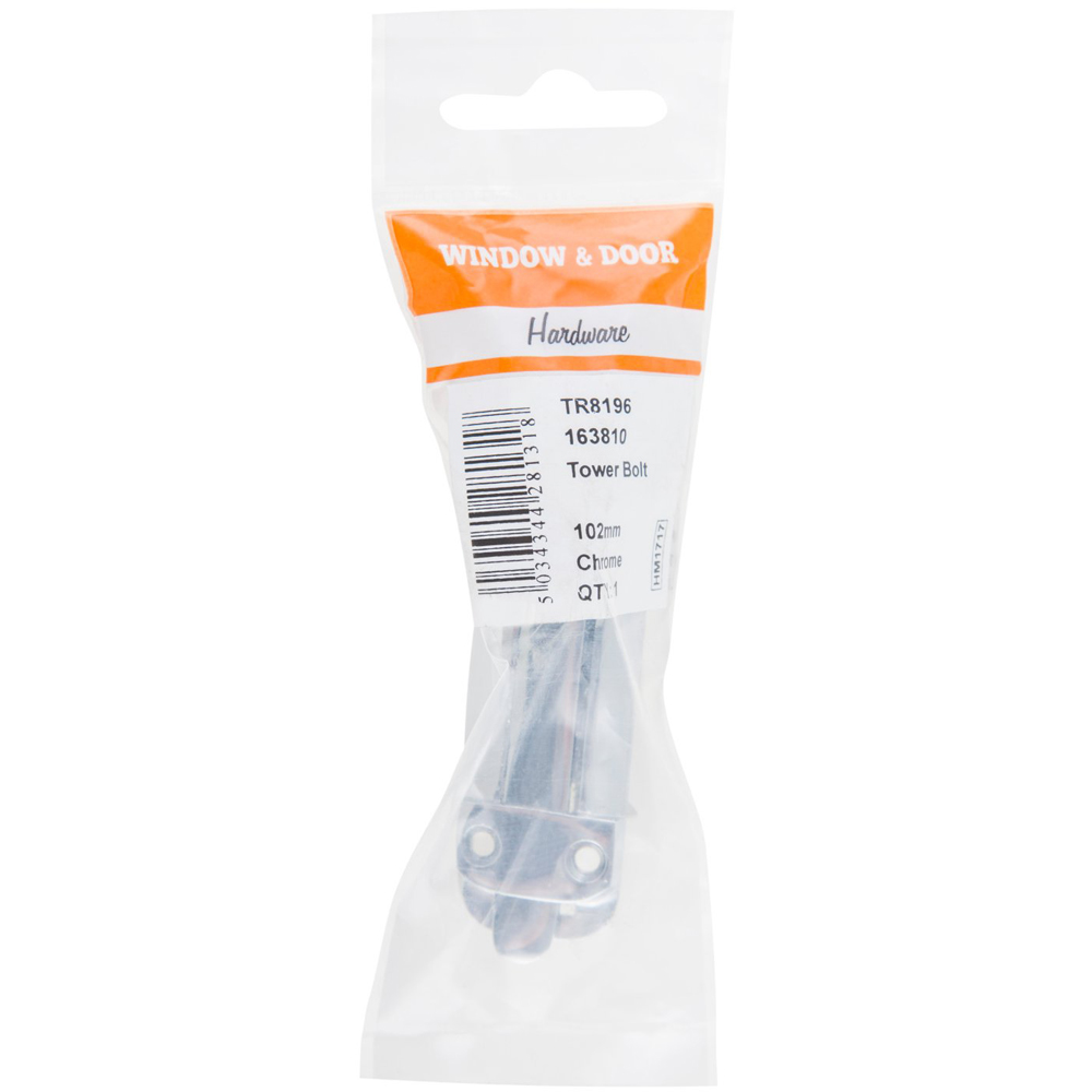 Hiatt 102mm Chrome Tower Bolt Image 2