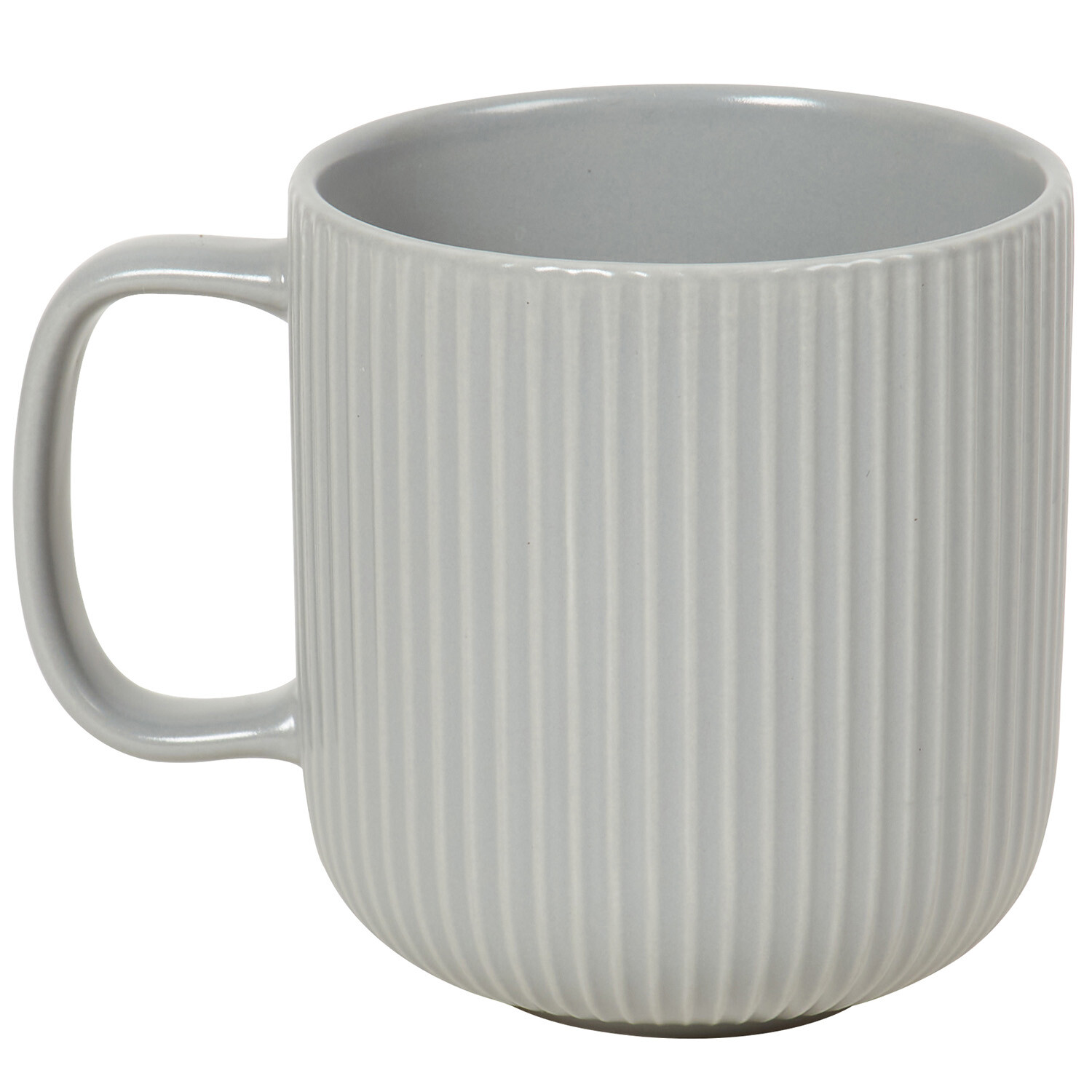 Set of 4 Ribbed Mugs - Grey Image 3