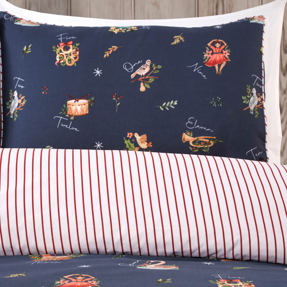 12 Days of Christmas Duvet Set - Blue / Superking Image 3