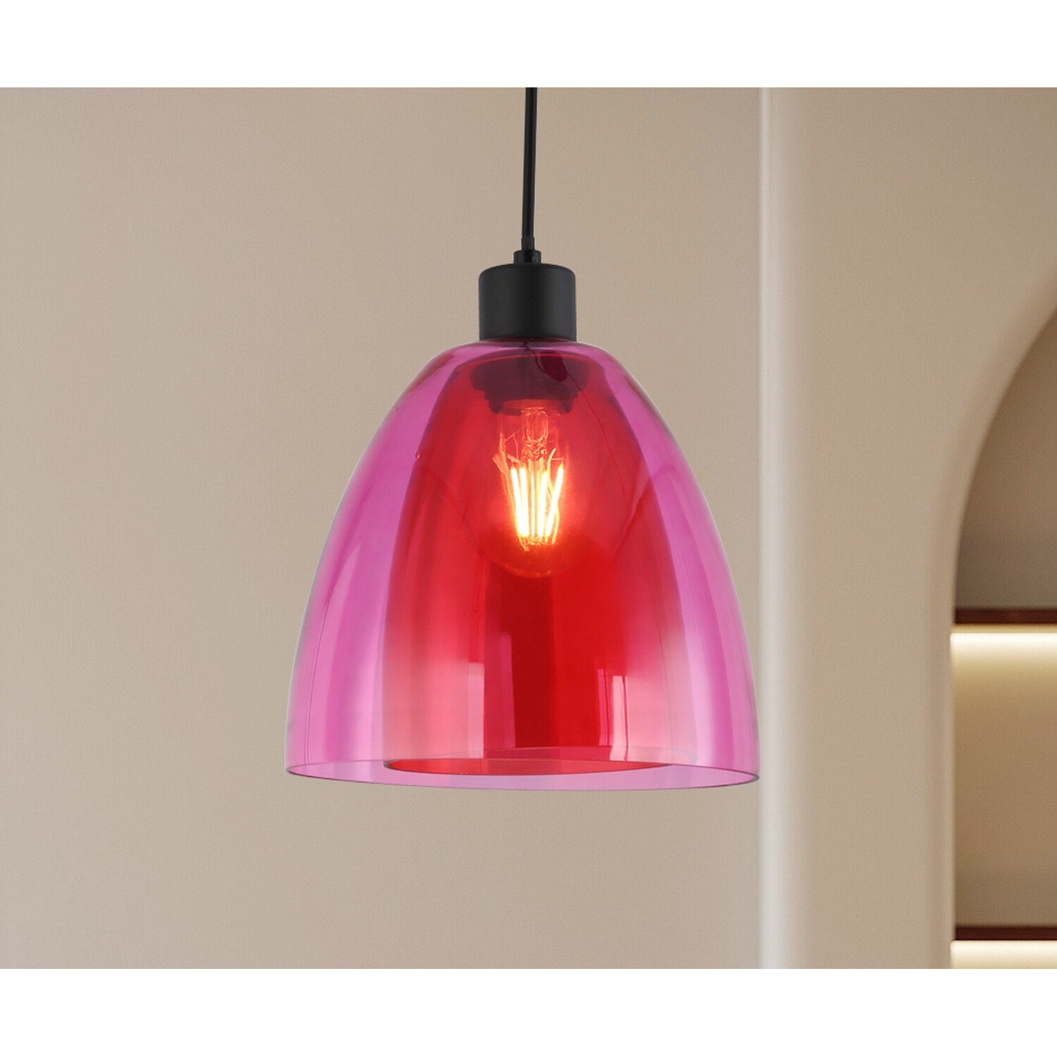 Eden Glass Pendant - Pink Image 2