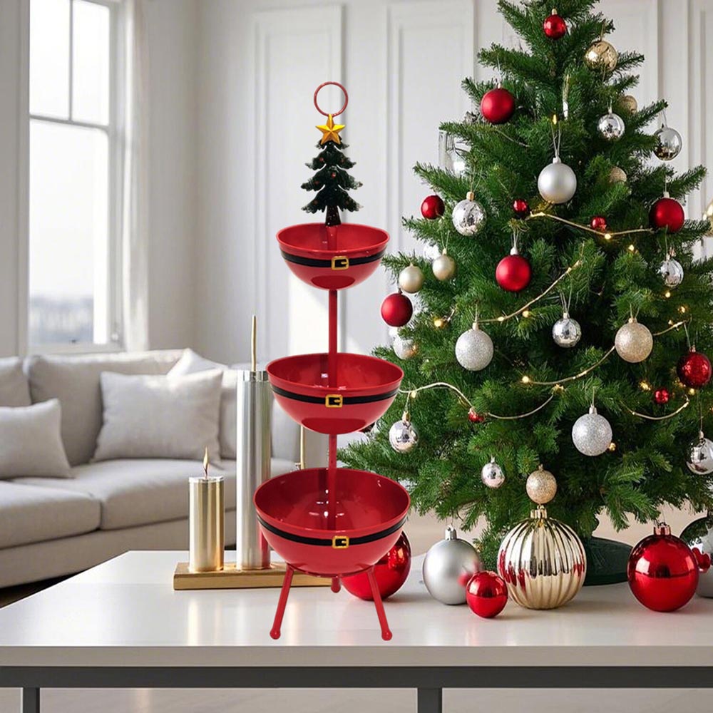 Tiered Metal Festive Planter - Red Image 2