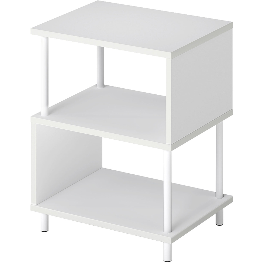 Levede White 3-Tier Small Bedside Table Image 2