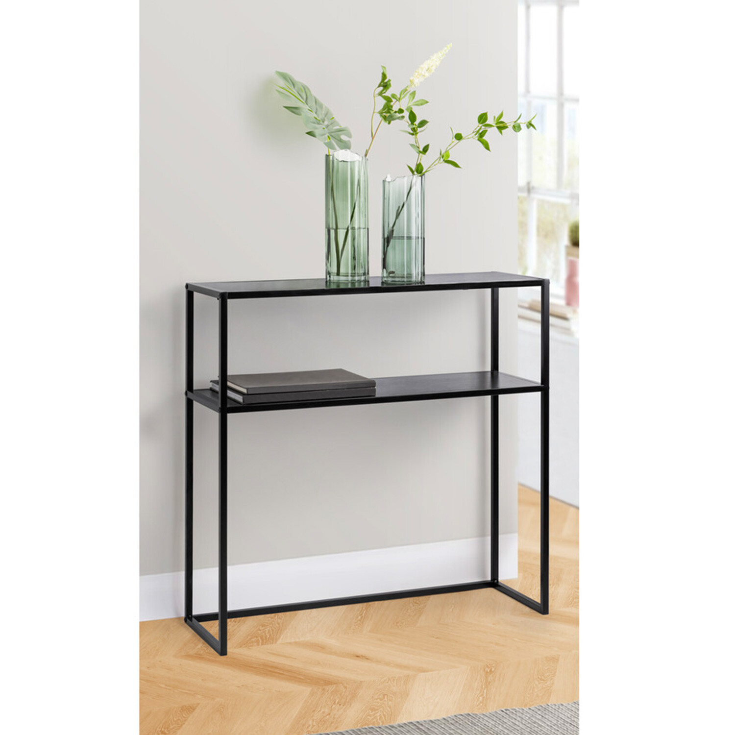 Alanya Single Shelf Black Console Table Image 3