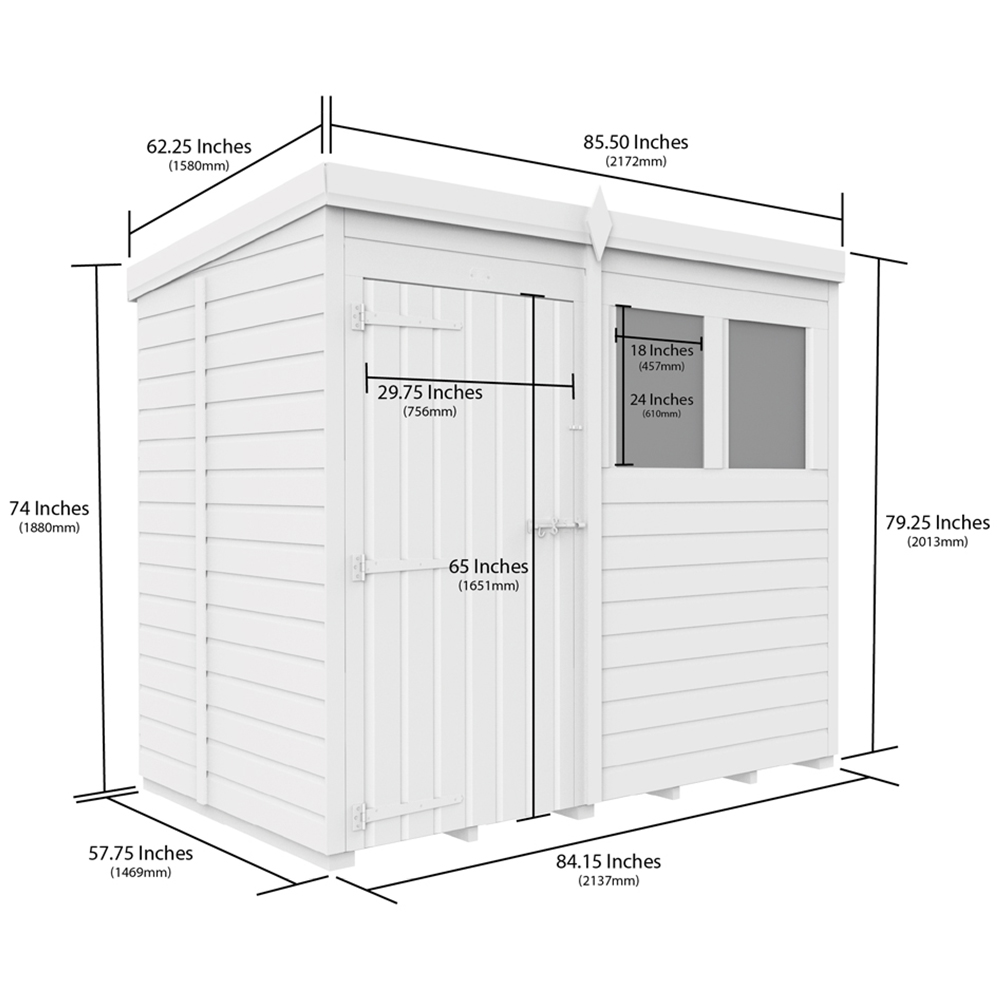 DIY Sheds 7 x 5ft Tongue and Groove Timber Pent Security Garden Shed Image 8