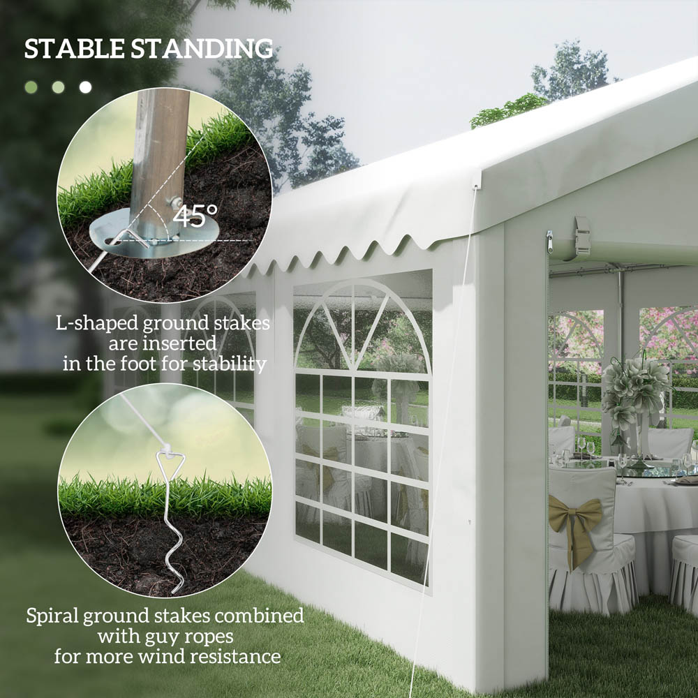 Outsunny 6m Garden Gazebo Portable Carport Shelter w/ Removable Sidewalls&Doors Image 5