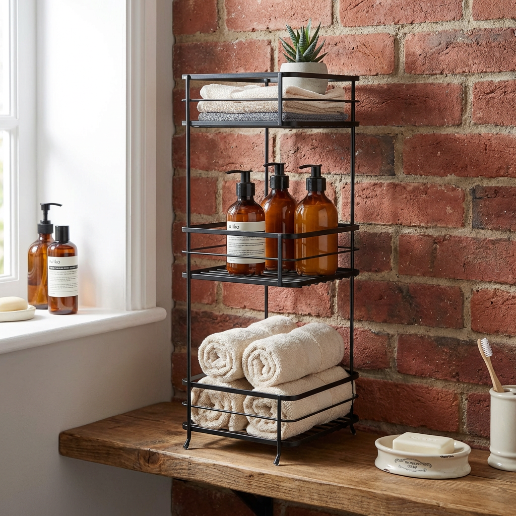 3 Tier Matte Black Industrial Storage Caddy Image 2
