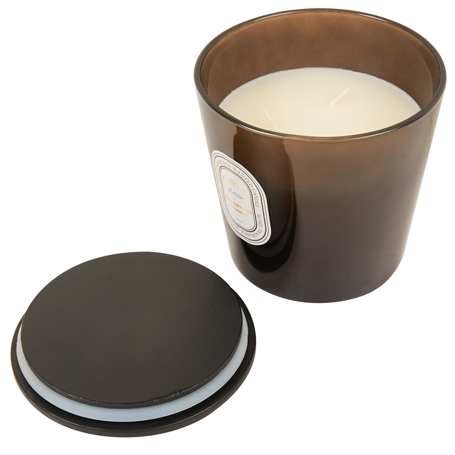 Sandalwood and Jasmine 3 Wick Candle - Brown Image 3