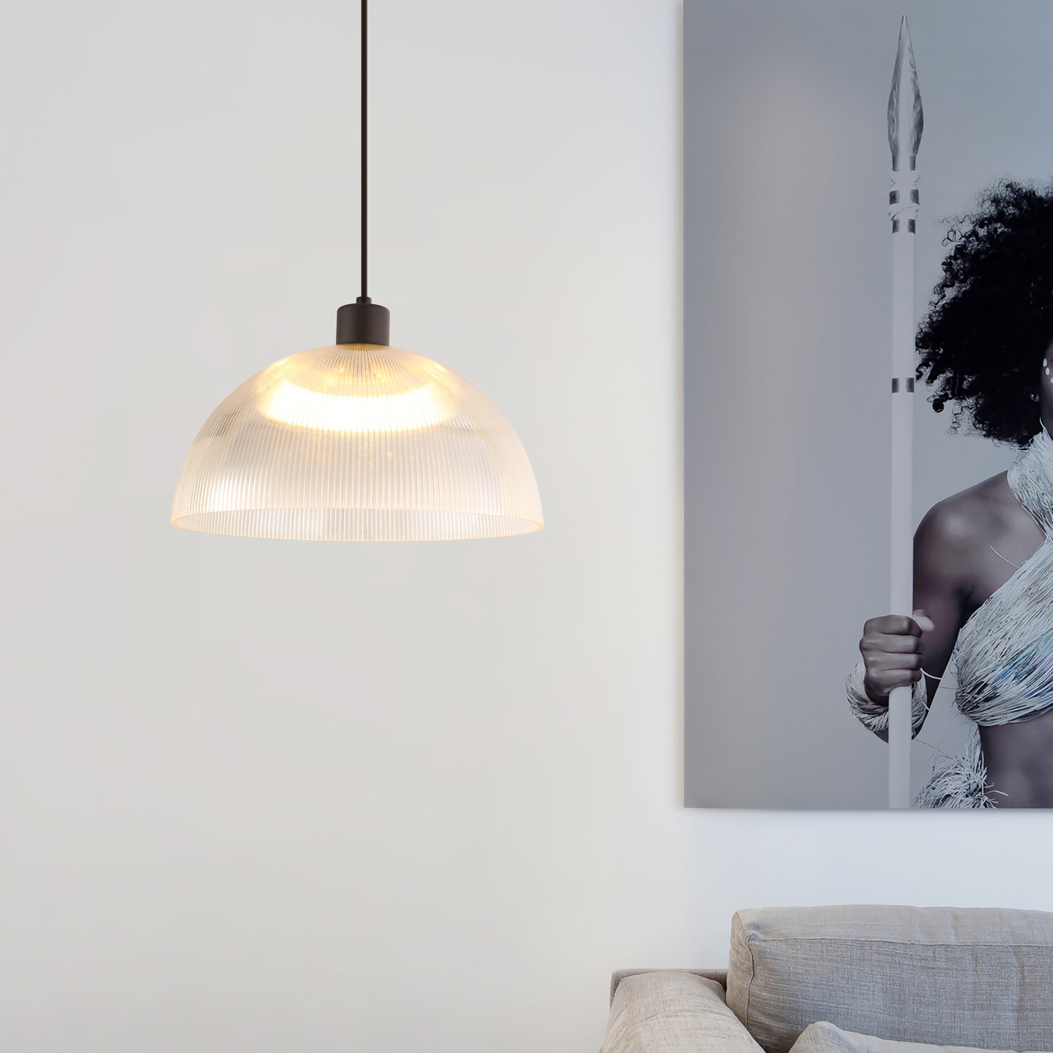 Ribbed Pendant Champagne Image 3