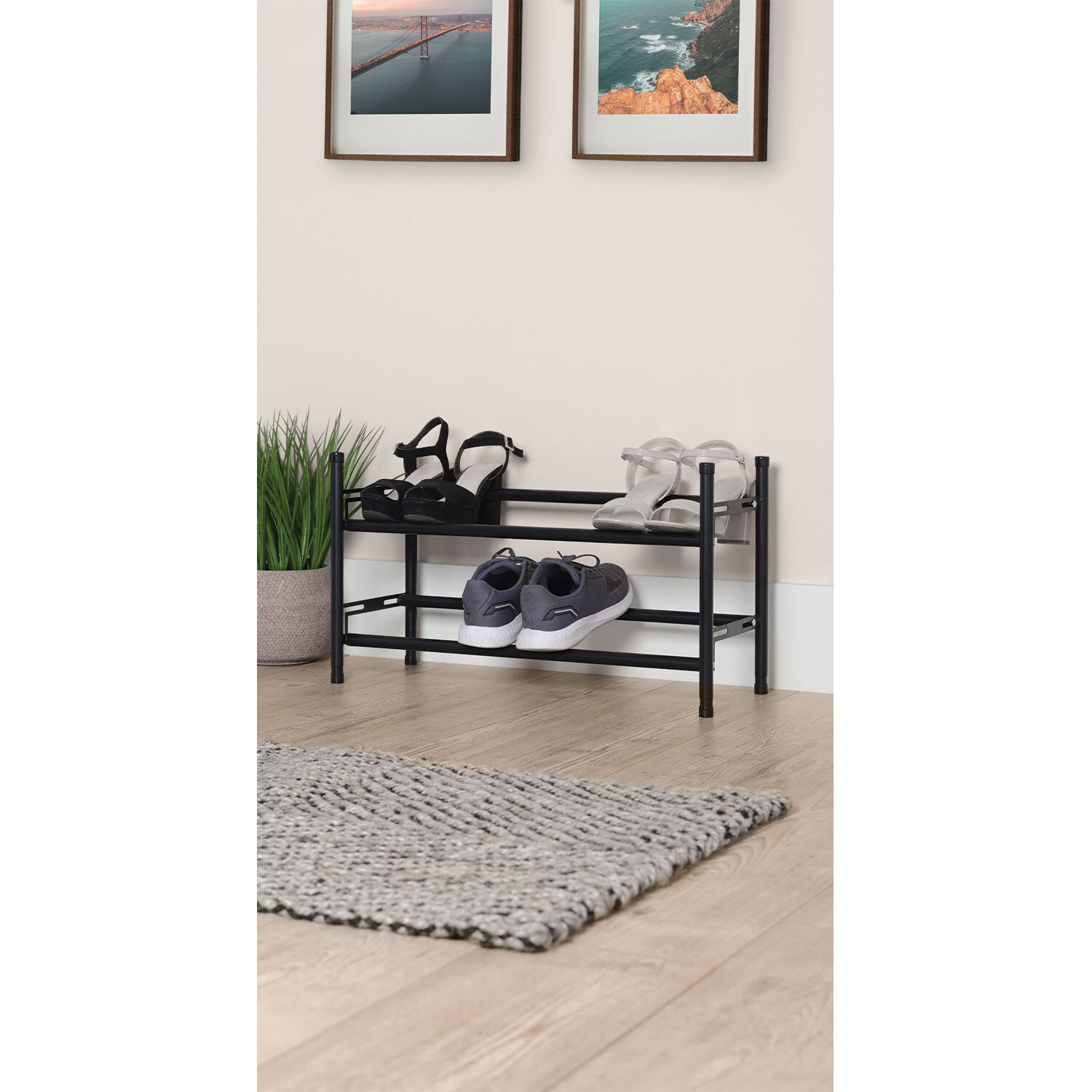 Malmo 2 Shelf Adjustable Shoe Rack Image 3