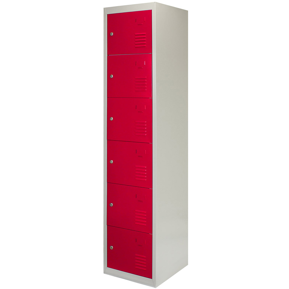 MonsterShop 6 Door Red Metal Storage Locker 3 Pack Image 5