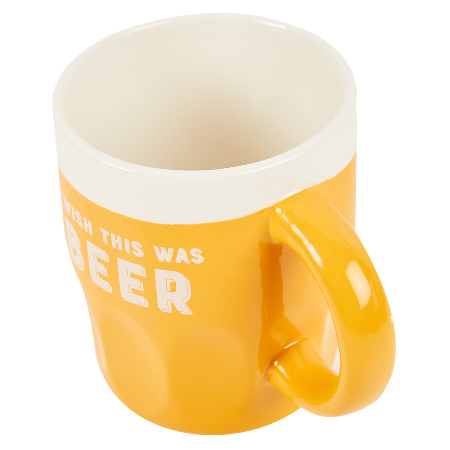 Beer Mug - Yellow and White Image 3