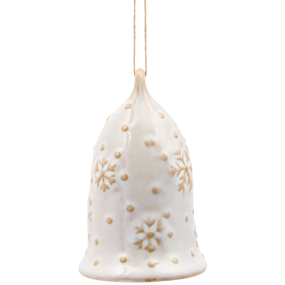 Snowflake Bell Hanger Cream Image 3