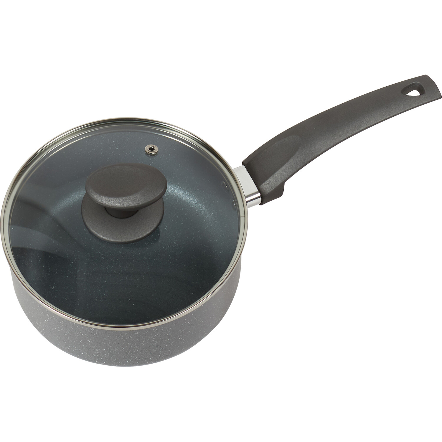 Marble Finish Saucepan with Lid - Black / Medium Image 4
