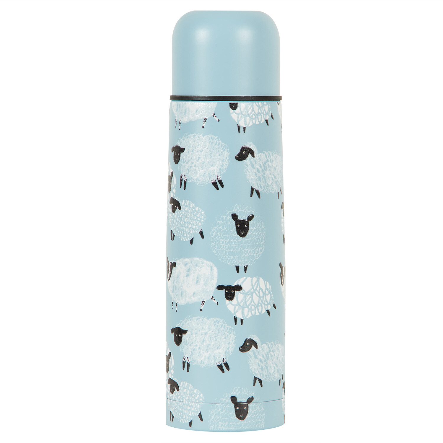 Highland Flock Printed Stainless Steel Flask - Blue Image 2