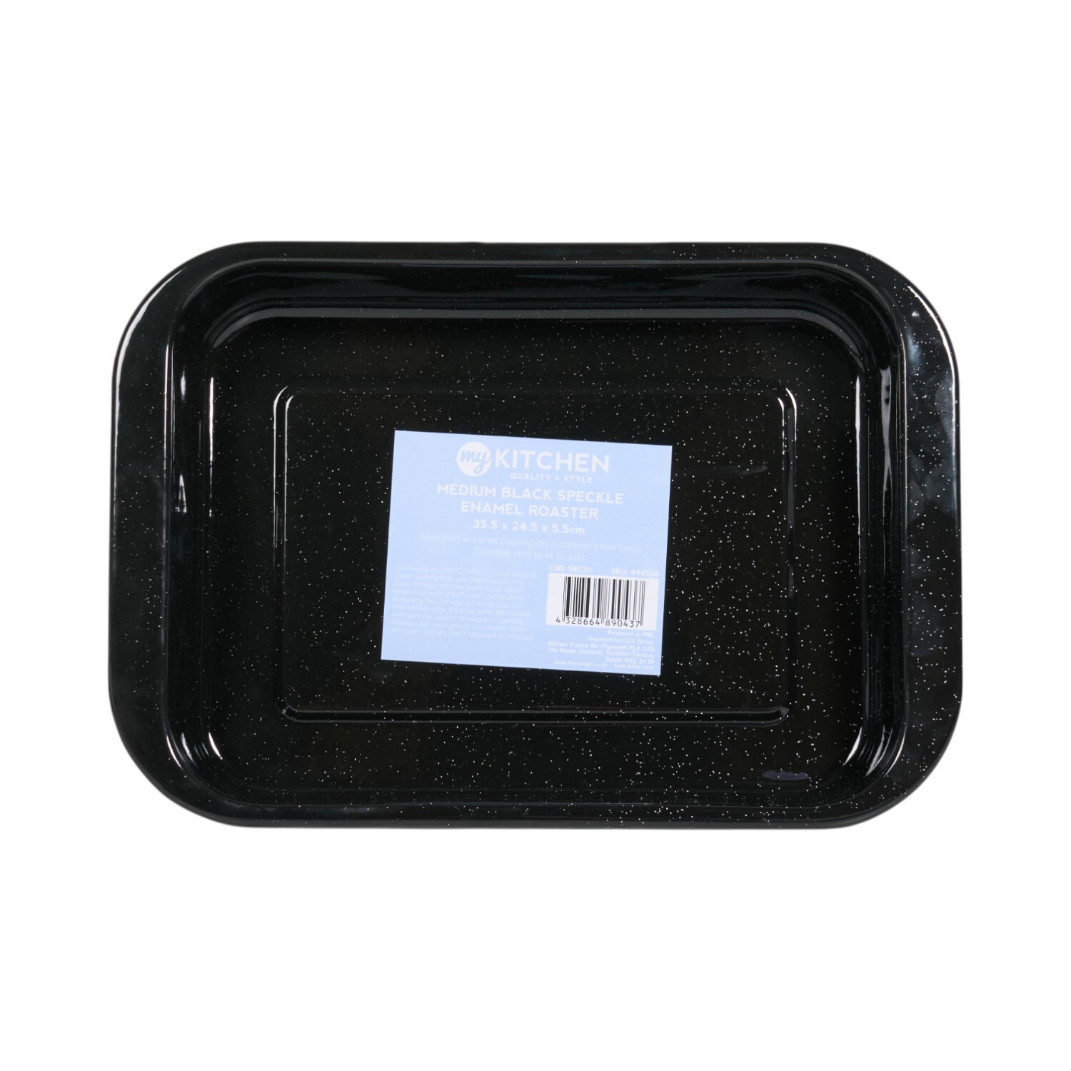 My Kitchen Medium Enamel Roaster Black Image 2
