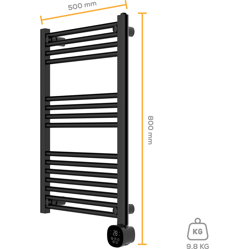 TCP Smart Black Fixed Wi-Fi Towel Radiator 500W Image 7