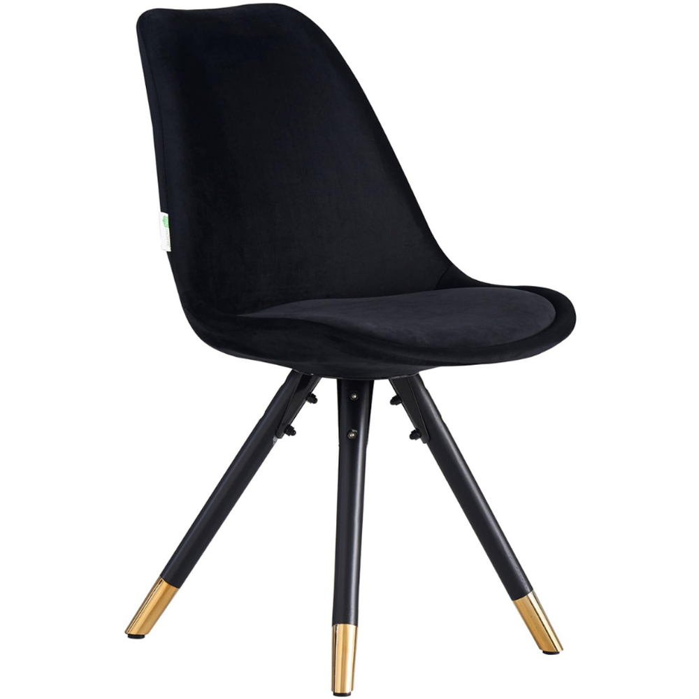 Life Interiors Sofia Black Velvet Upholstered Dining Chair Image 4