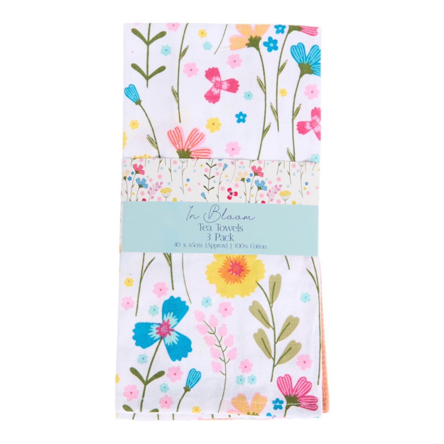 Pack of 3 In Bloom Tea Towels White Image 2