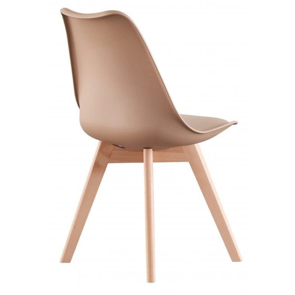 Life Interiors Lorenzo Vanilla Faux Leather Plastic Dining Chairs Set of 4 Image 4