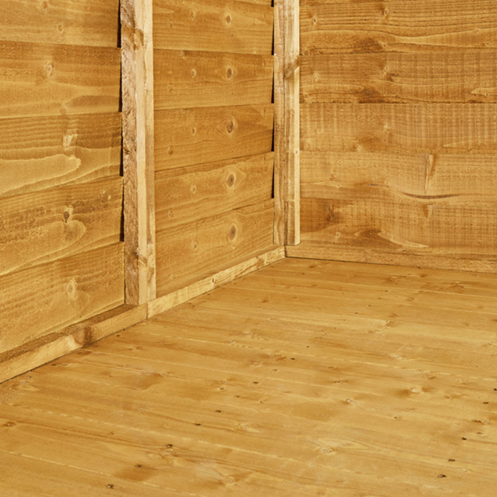Power Sheds 4 x 8ft Double Door Overlap Pent Wooden Shed Image 2