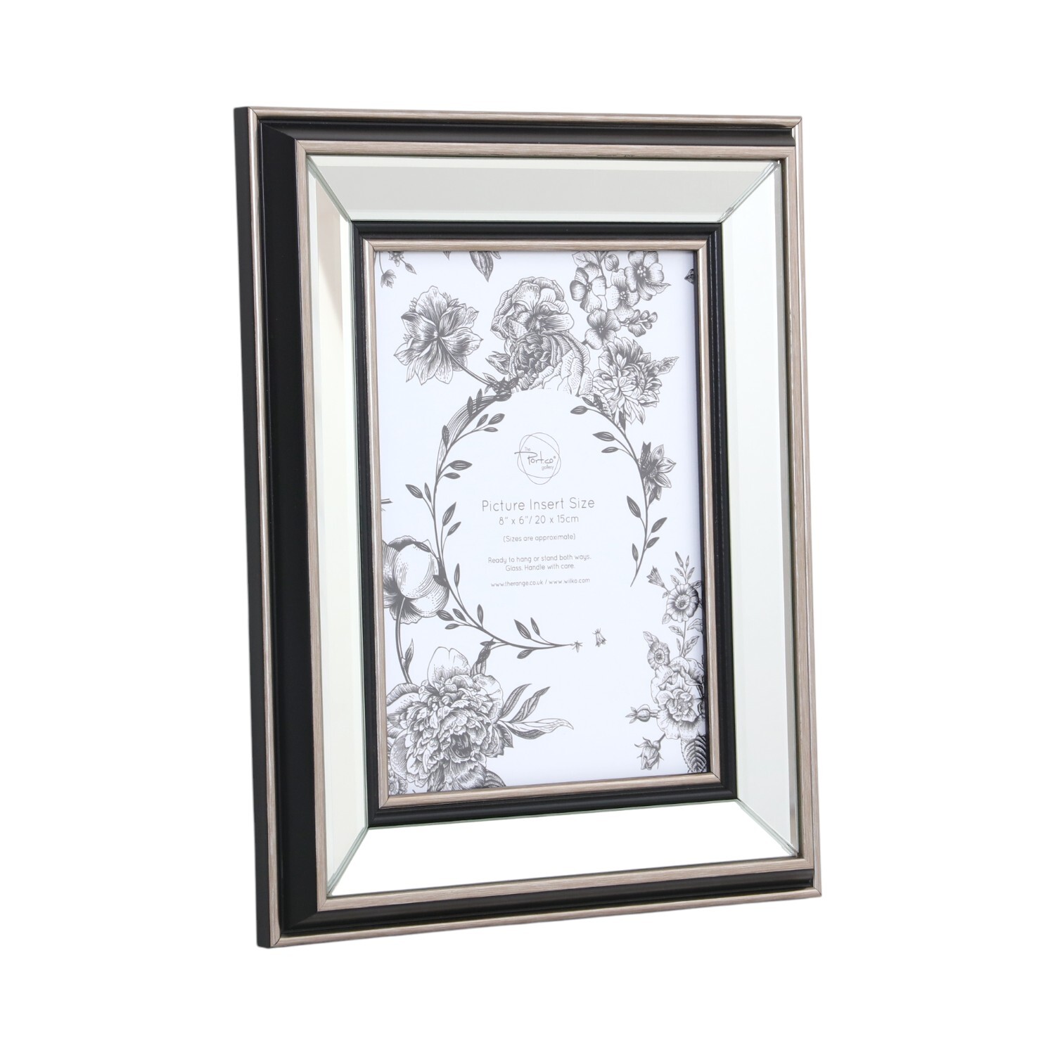 Mode Mirrored Photo Frame Silver 8 x 6in Image 3